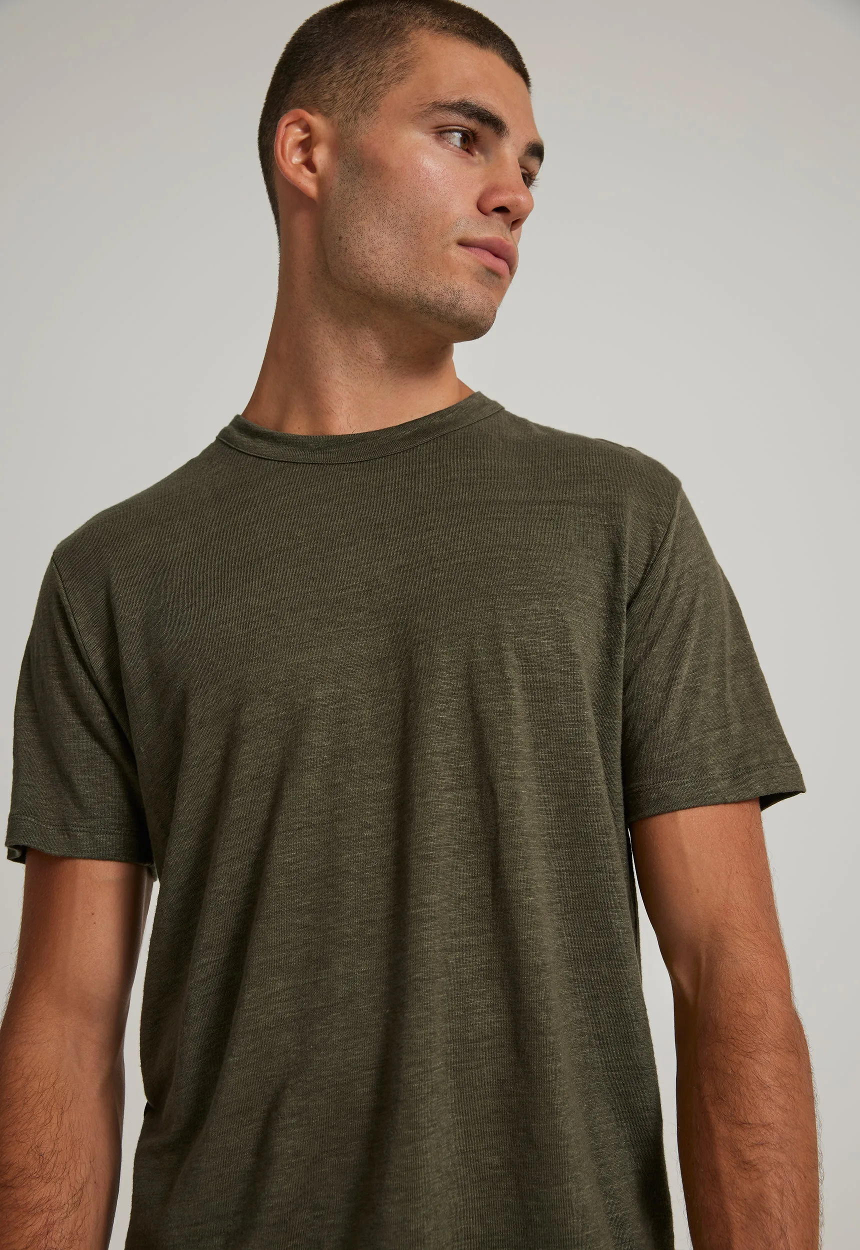 Line Linen Tee in Drill