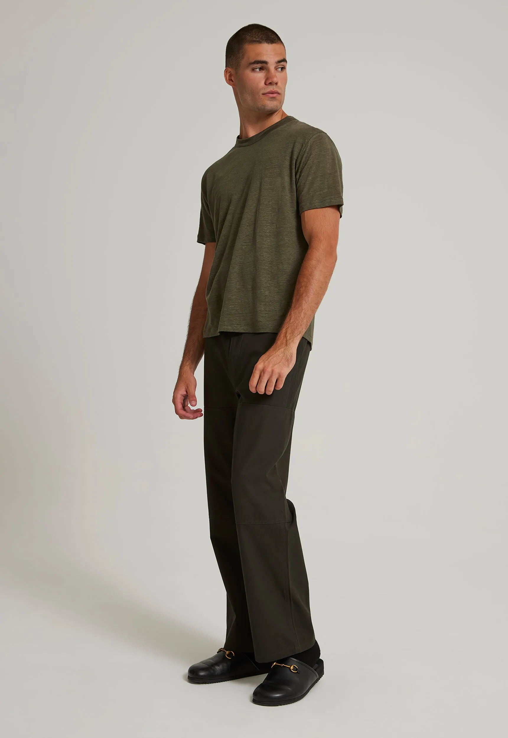 Line Linen Tee in Drill