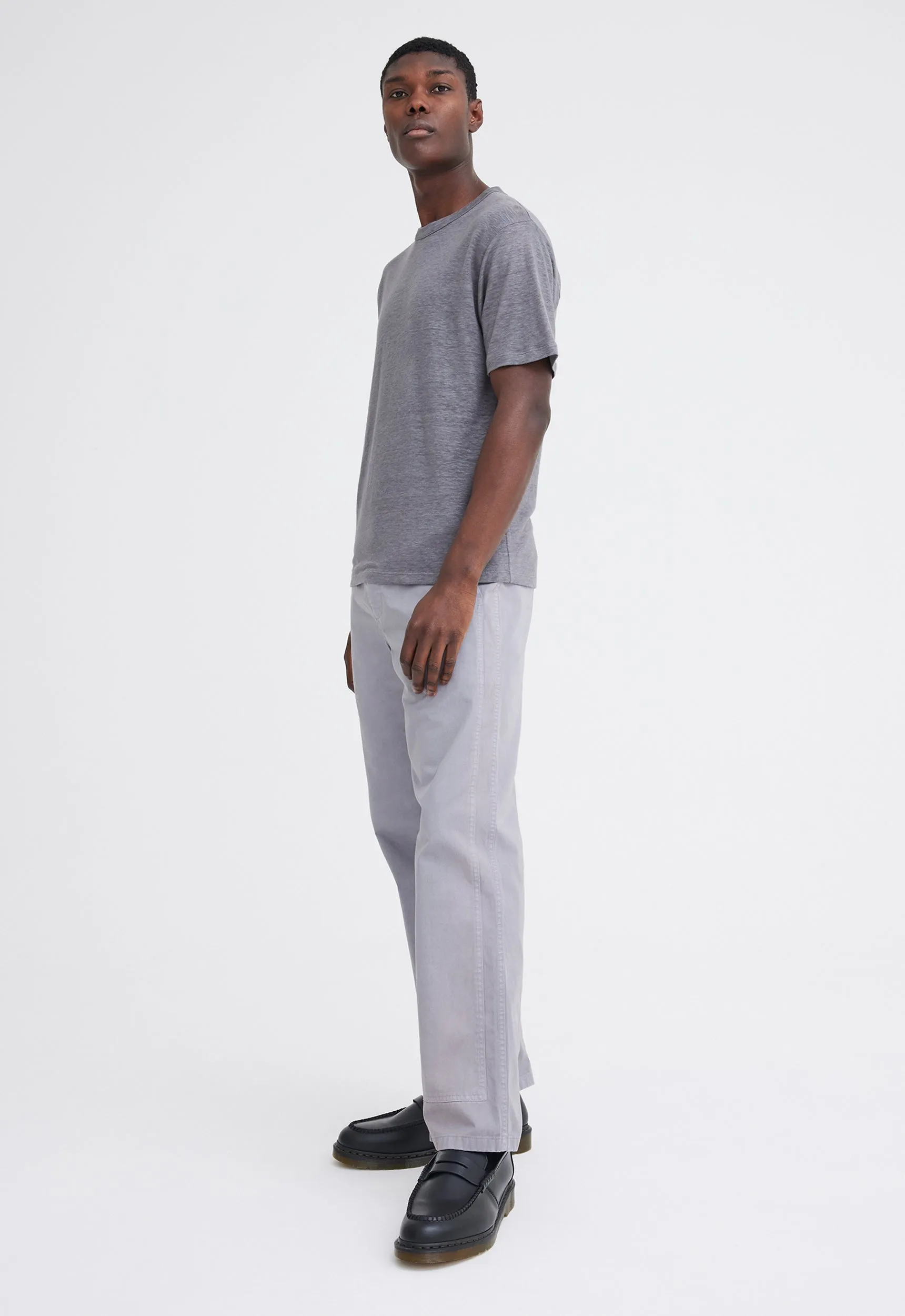 Line Linen Tee in Fob Grey