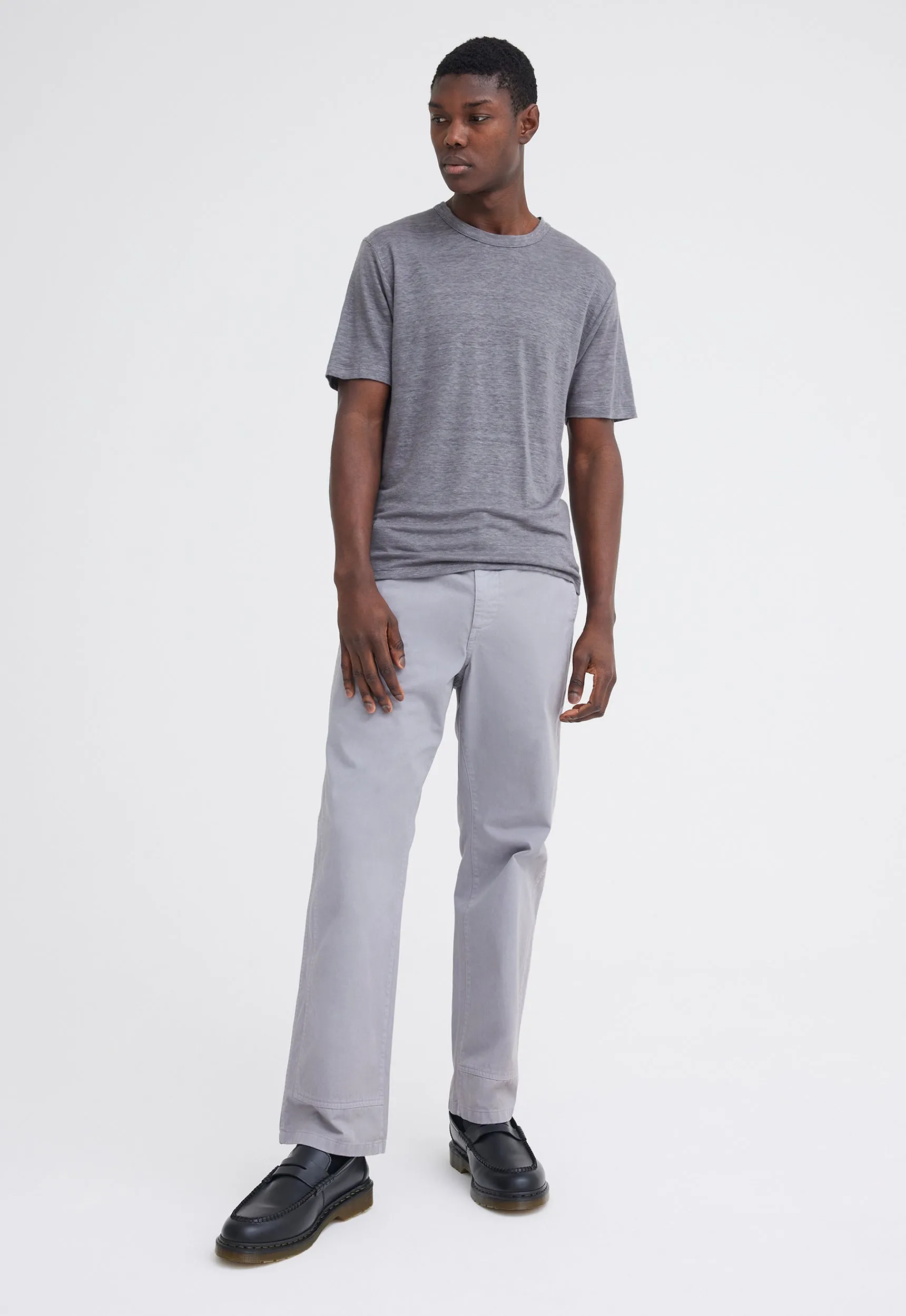 Line Linen Tee in Fob Grey