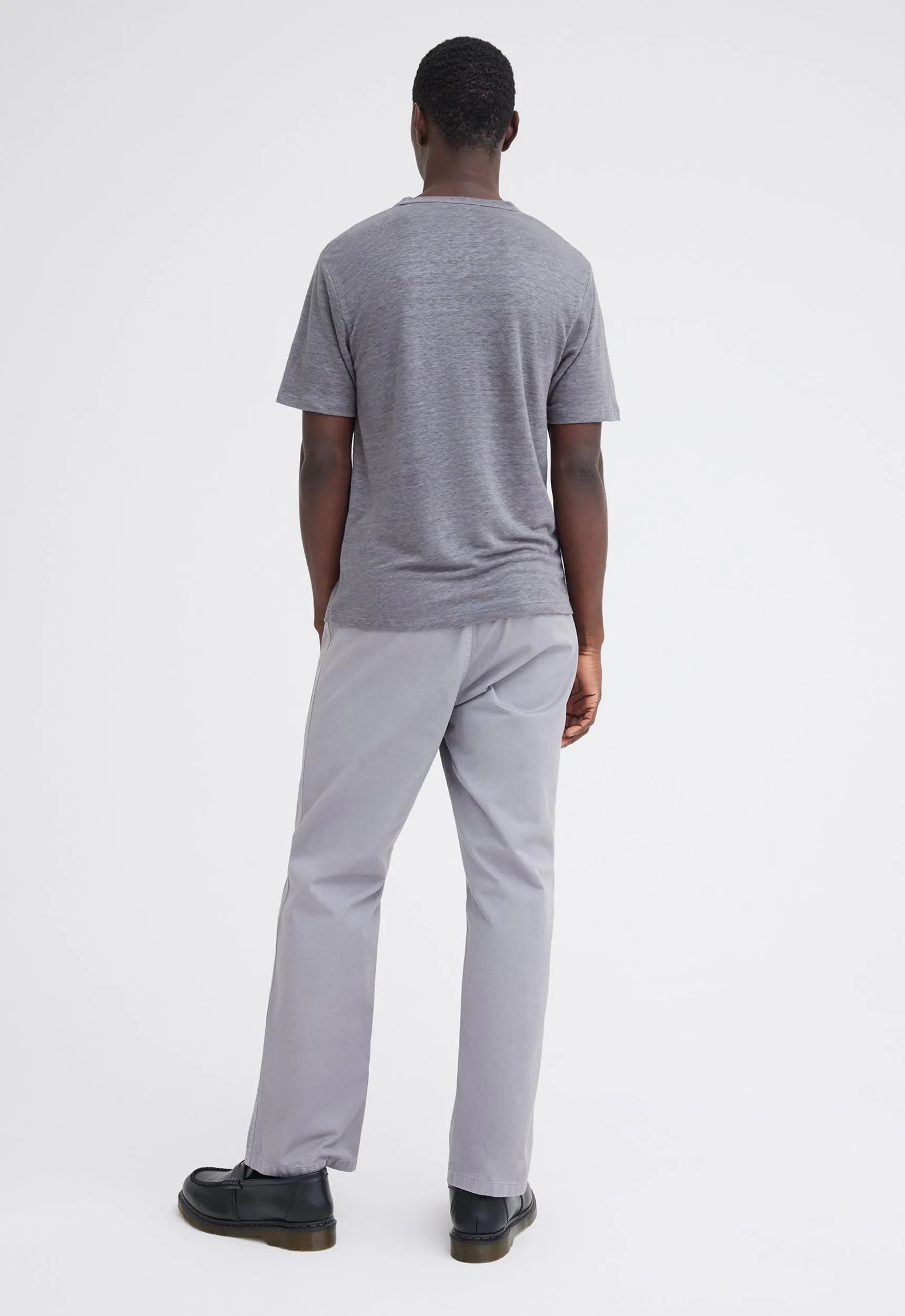 Line Linen Tee in Fob Grey