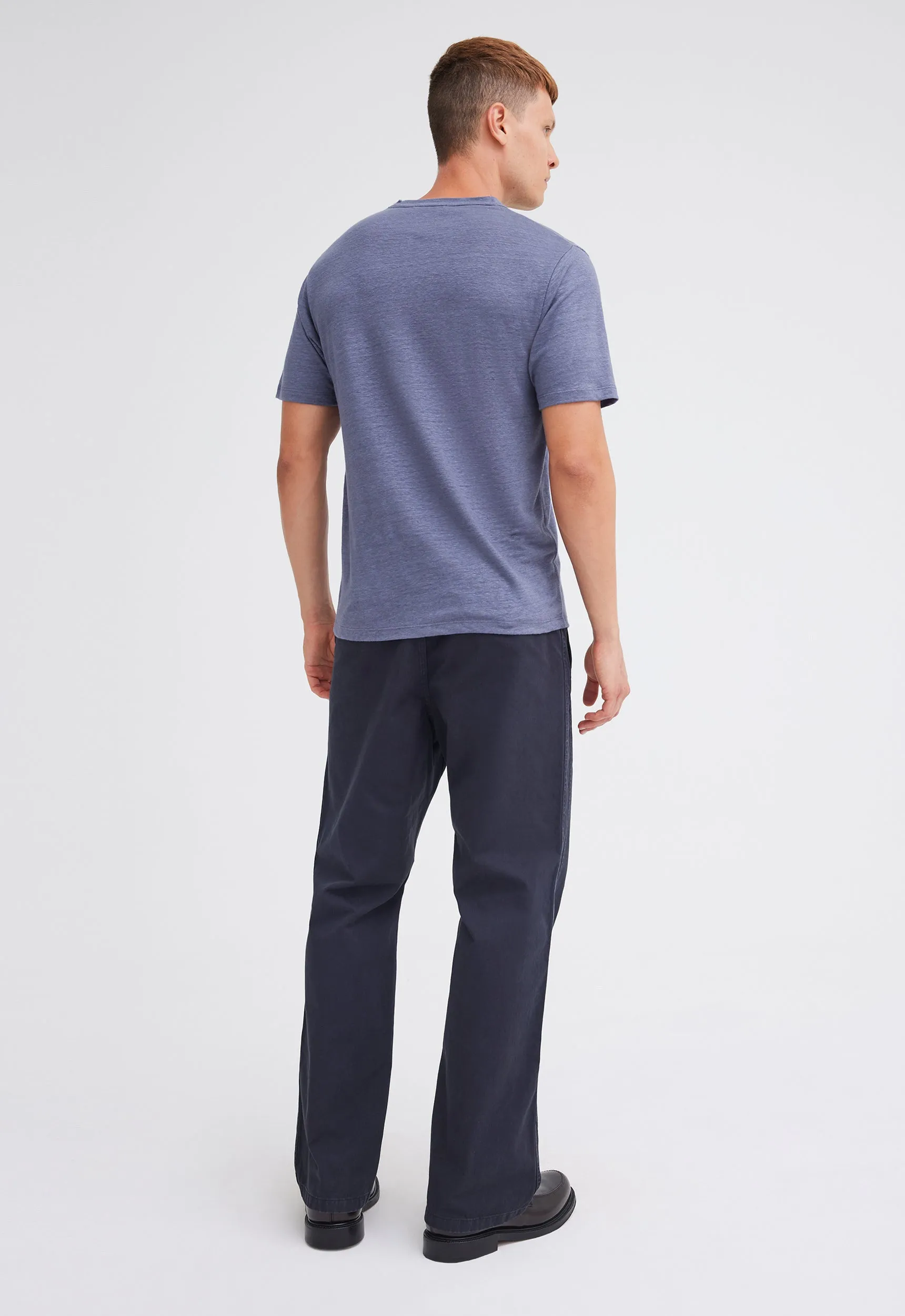 Line Linen Tee in Penn Blue