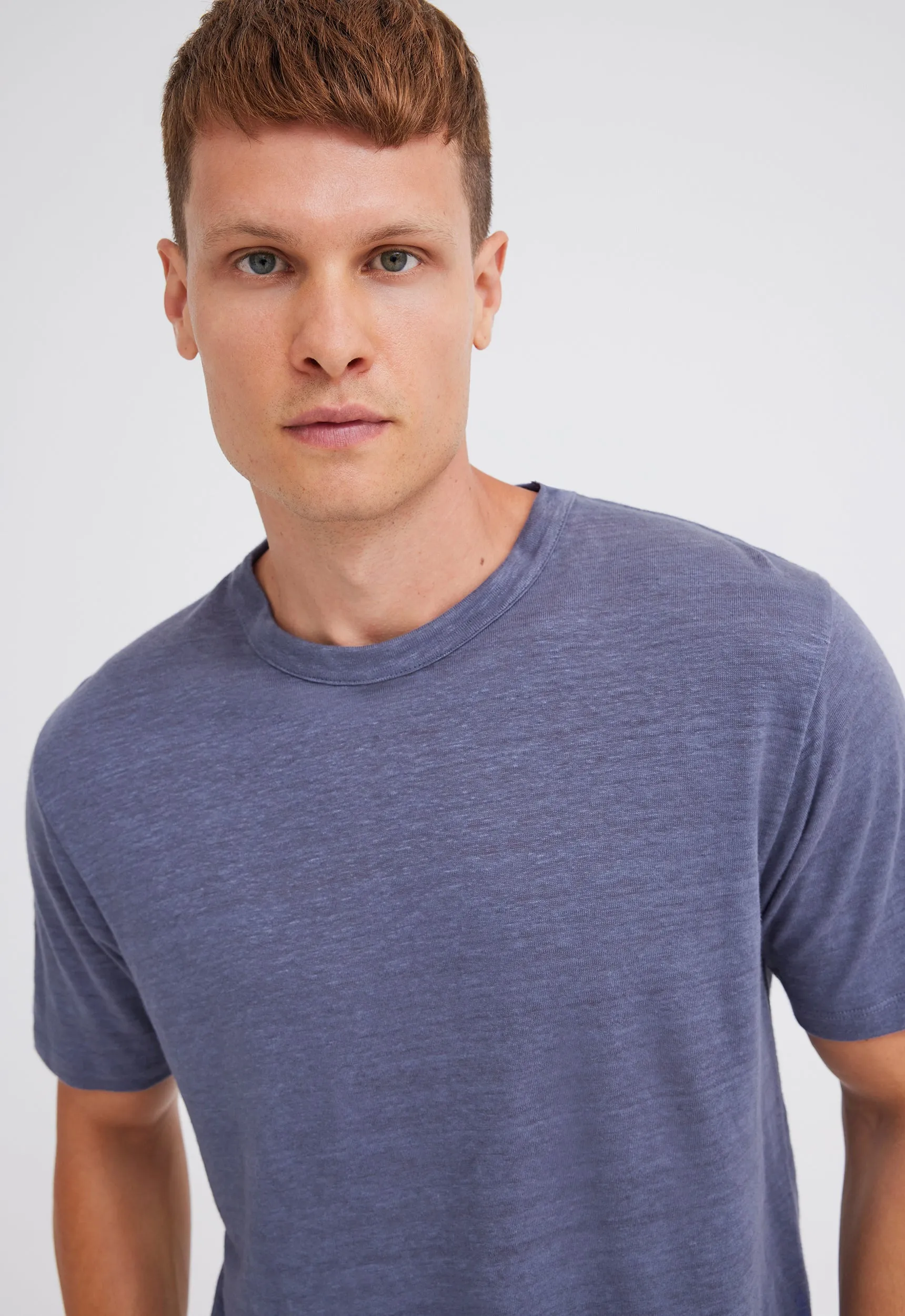 Line Linen Tee in Penn Blue