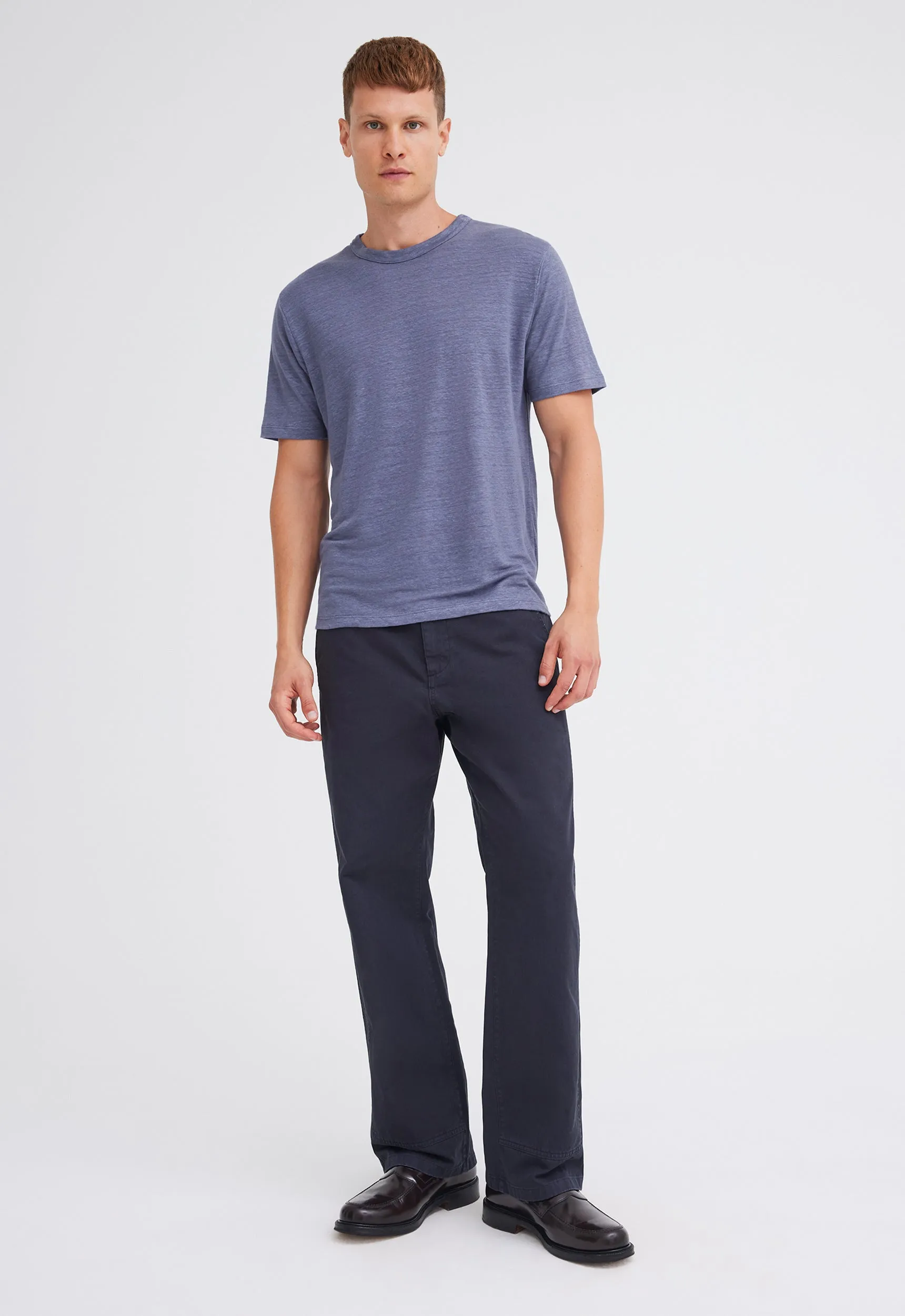 Line Linen Tee in Penn Blue