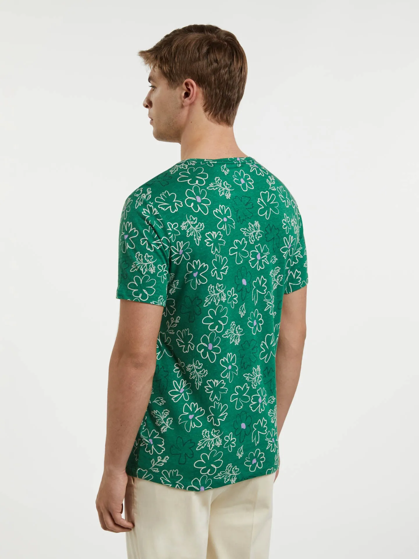 Linen and Cotton blend Printed T-shirt