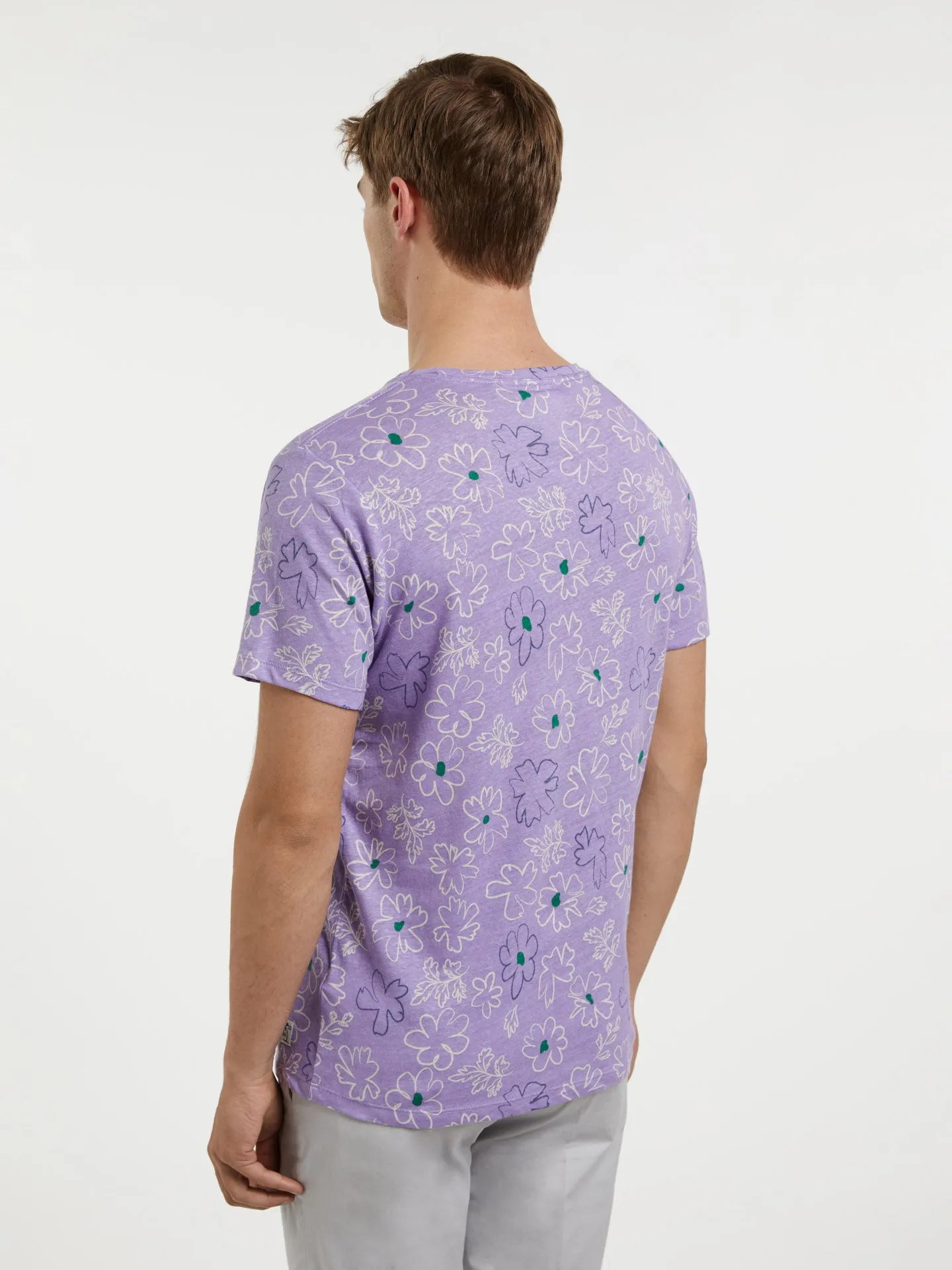 Linen and Cotton blend Printed T-shirt