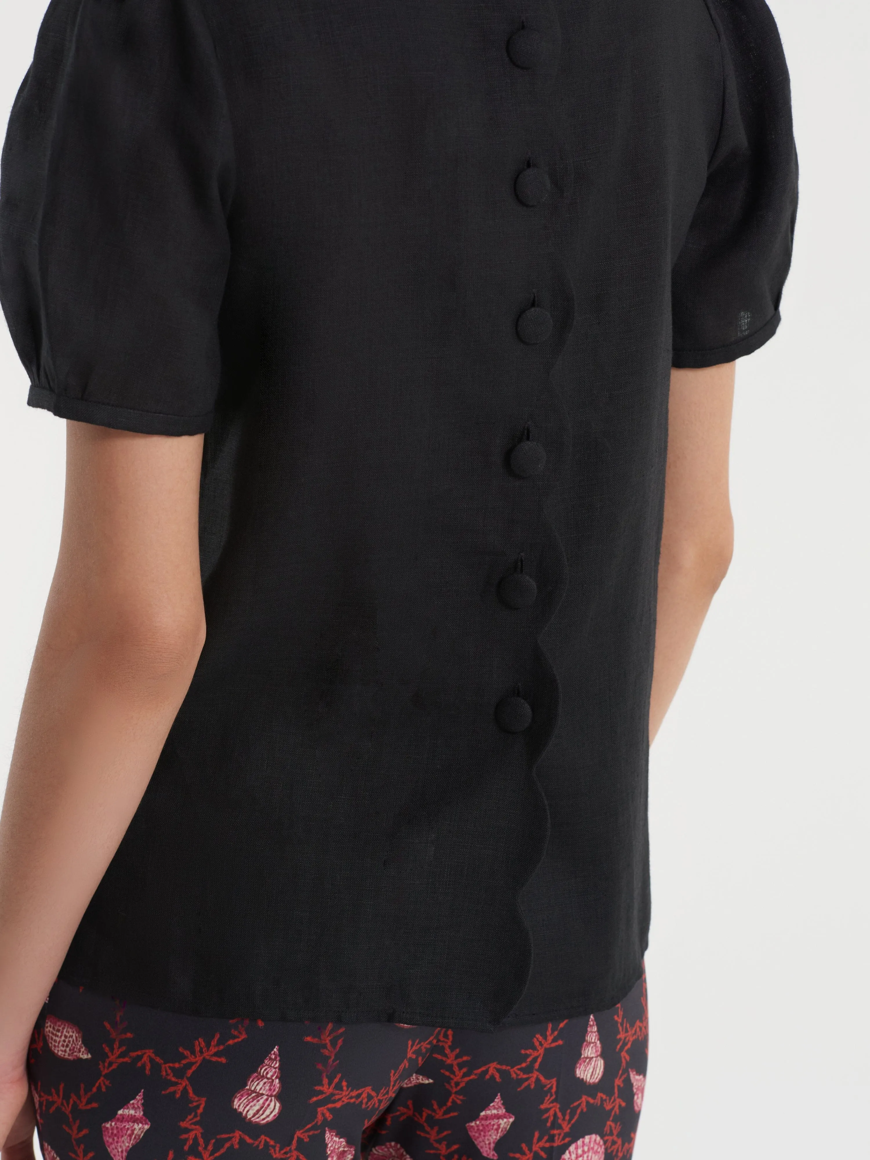 Marlowe B Top in Black Shell Embroidery