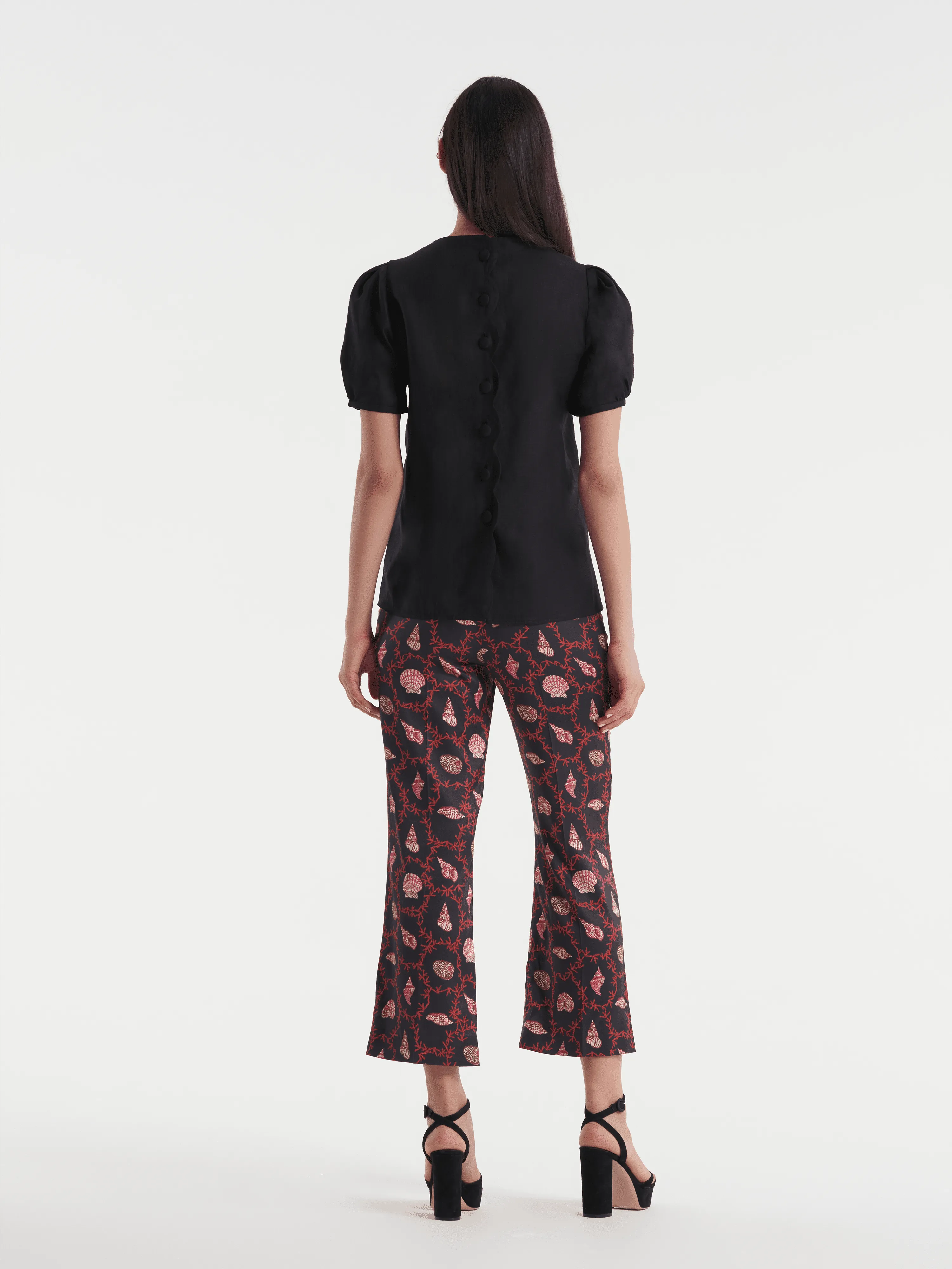 Marlowe B Top in Black Shell Embroidery