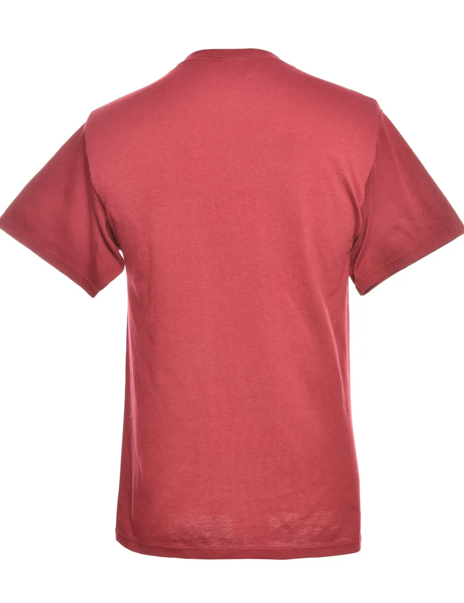 Maroon Jerzees Printed T-shirt - L