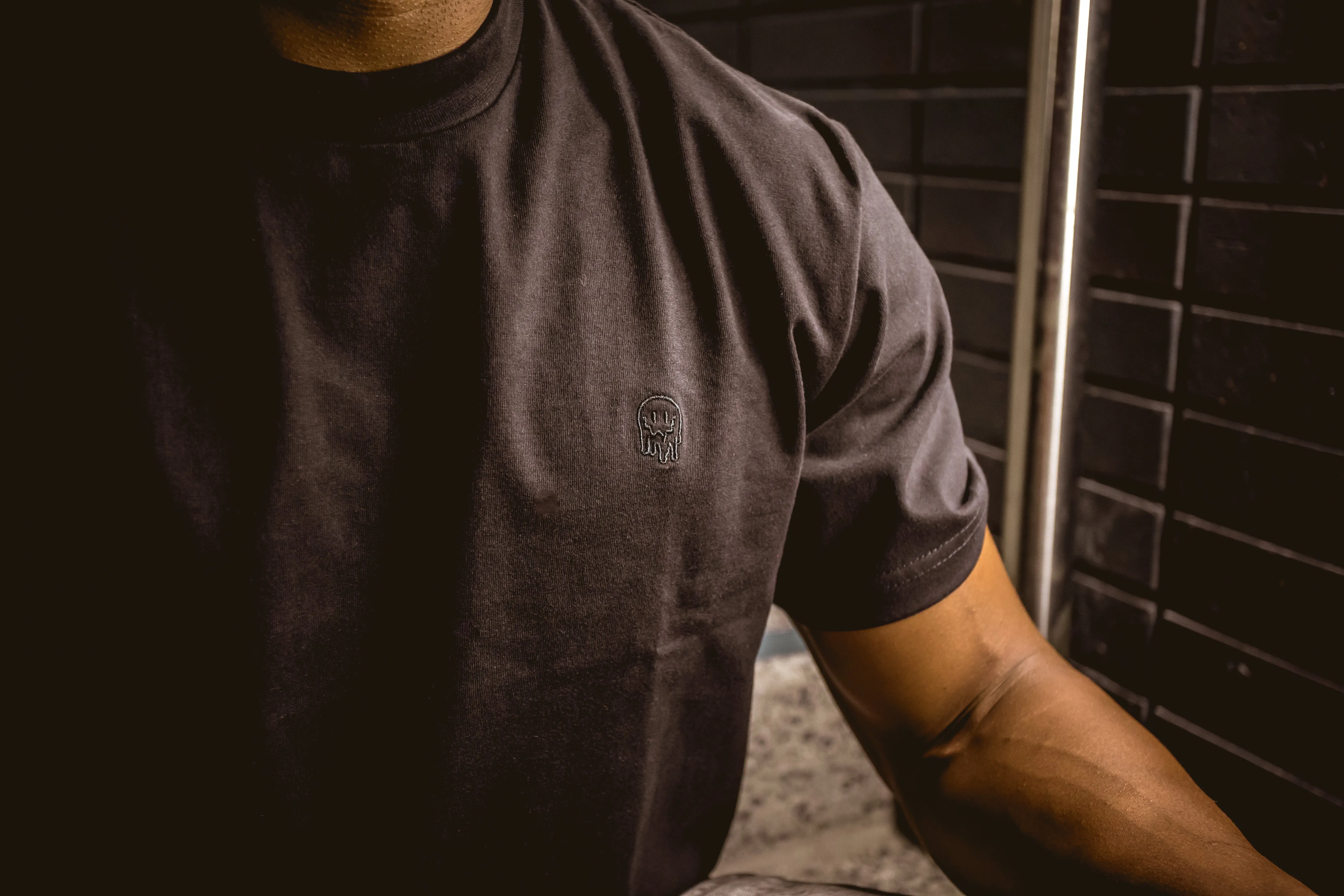 Melted Smiley Embroidered Heavy Tee