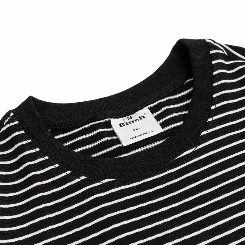 Men T-Shirt Summer Men's Striped Printed Embroidered T-shirt Short Sleeve