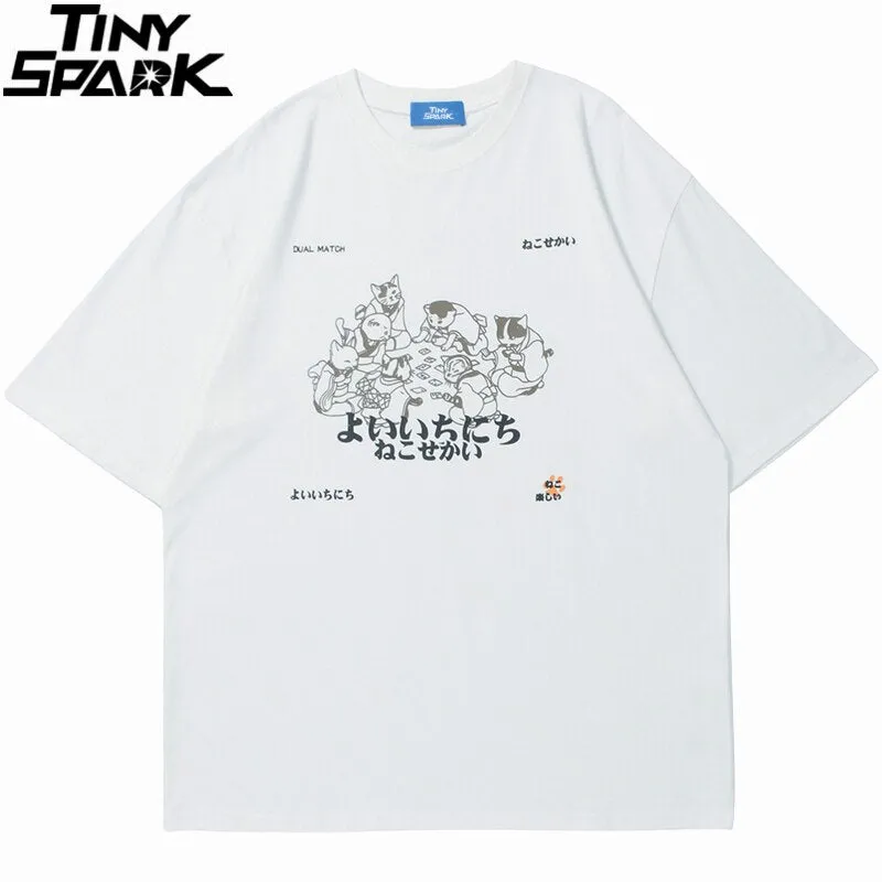 Men's Japanese Kanji Animals Print T-Shirt
