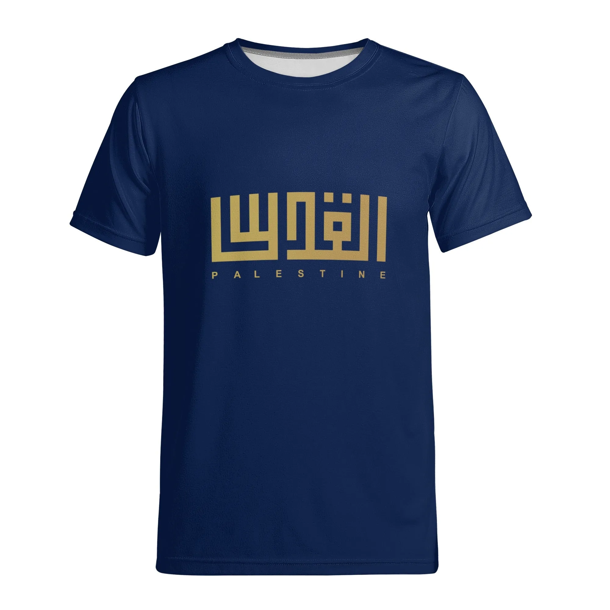 Mens Jerusalem Word Staple T-Shirt - Dark Blue