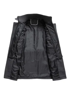 Men's Woolen Double Collar Single-Breasted Casual Warm Overcoat