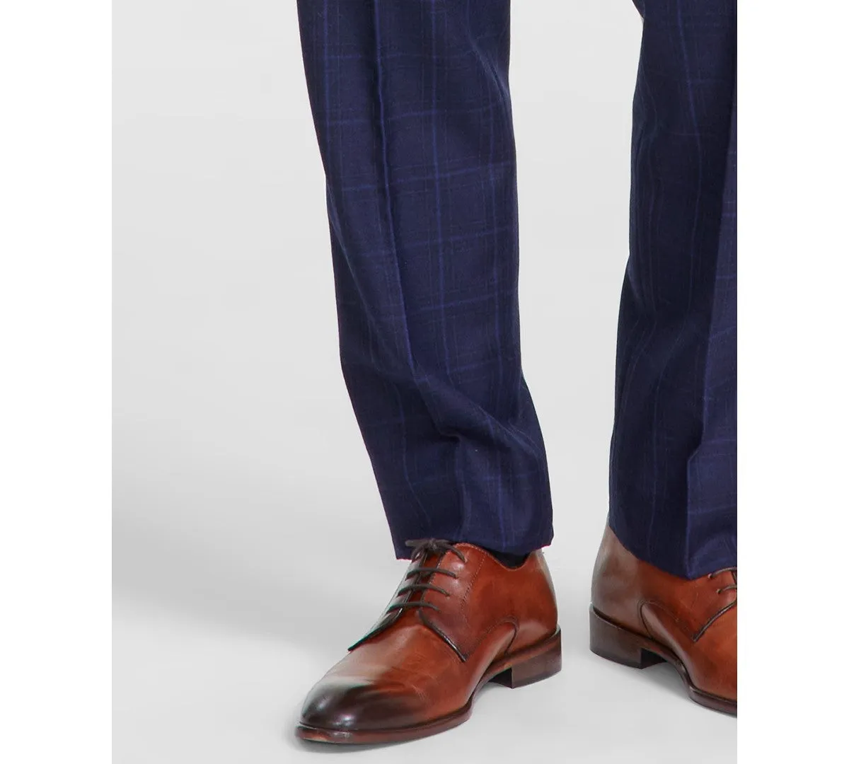 Michael Kors Mens Classic fit Dress Pants 34 / 32 Blue Plaid Stretch
