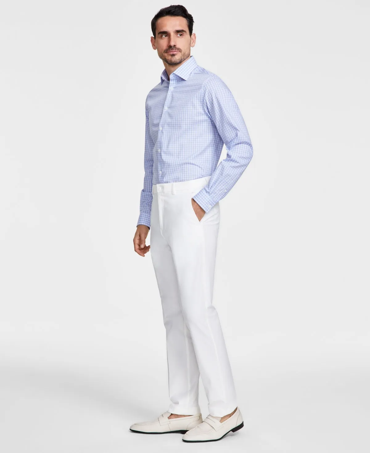 Michael Kors Mens Classic fit Dress Pants 40 / 32 White Solid