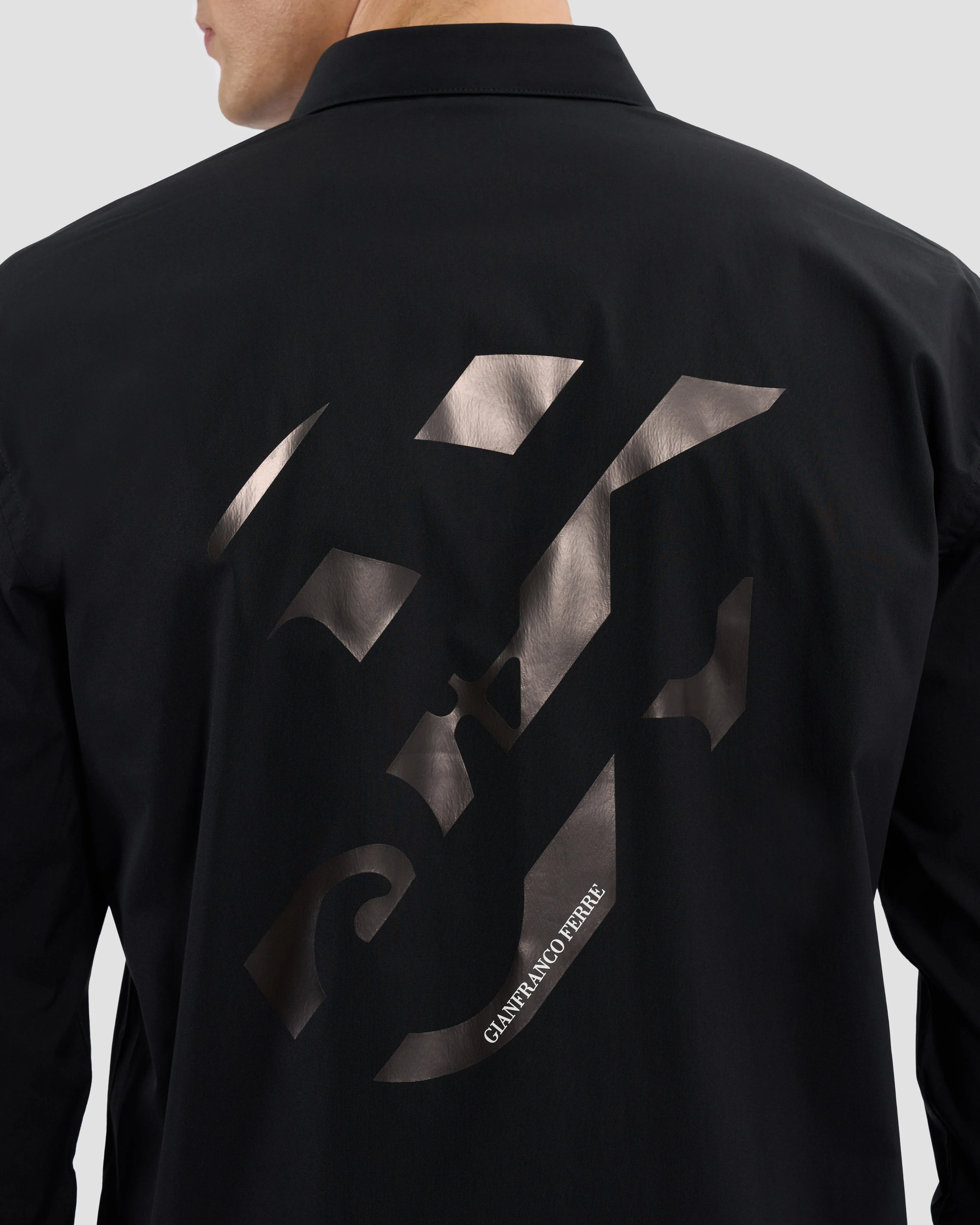 Monochrome Gothic Logo Print Shirt