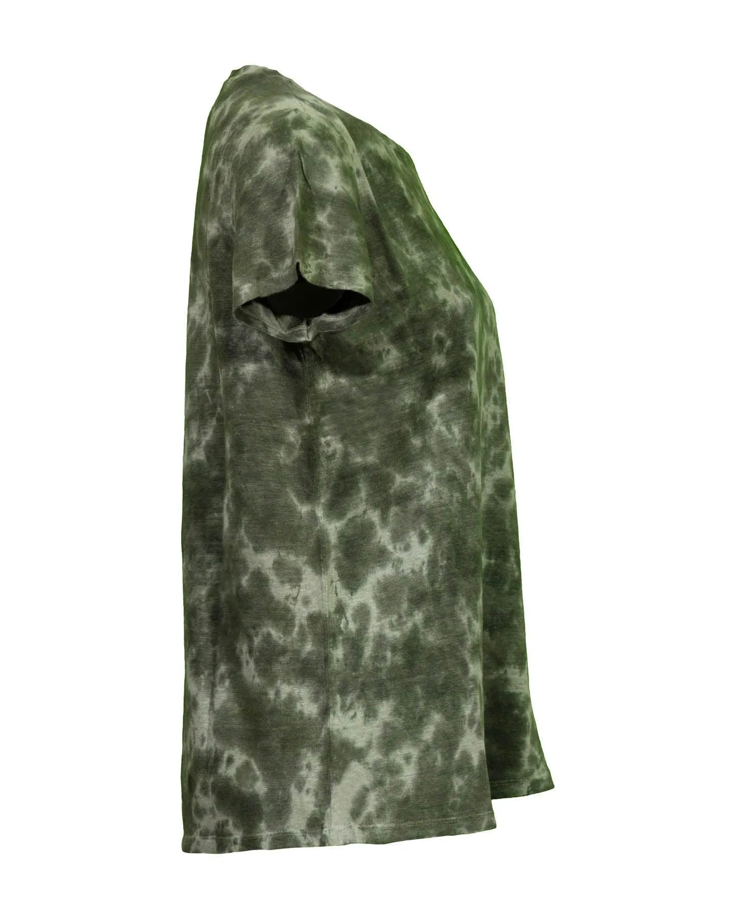 Mottled Print Linen T-Shirt