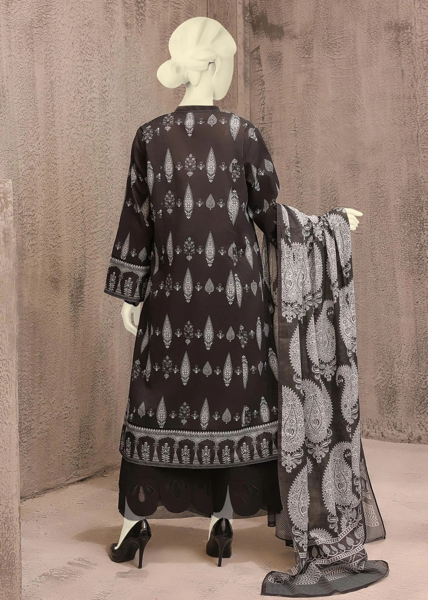MTJ - MONOCHROME'22 BARADARI PRINTED LAWN 3PC UNSTITCHED