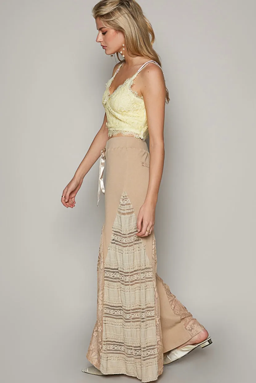 Mykonos Lace Paneled Wide Leg Pants (4 Colors)