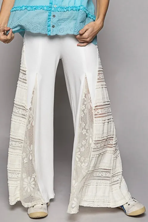 Mykonos Lace Paneled Wide Leg Pants (4 Colors)