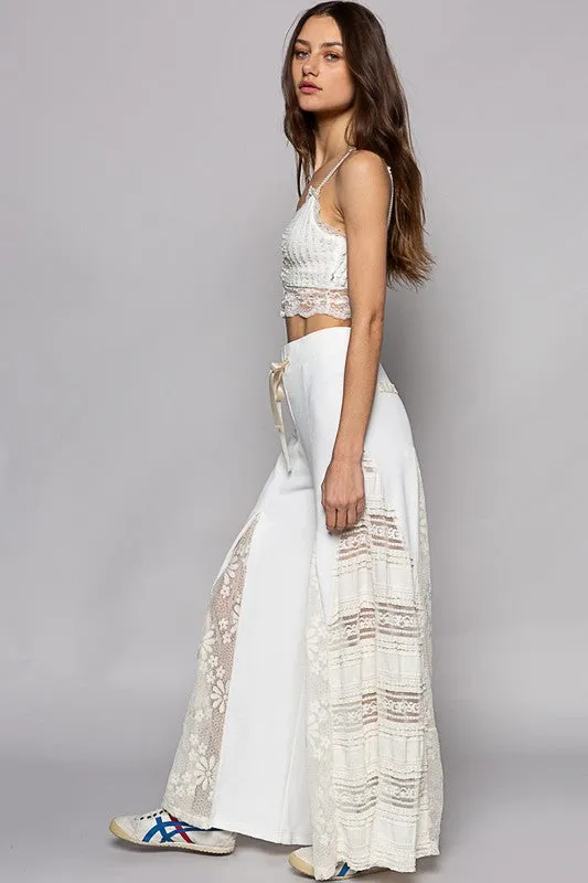 Mykonos Lace Paneled Wide Leg Pants (4 Colors)