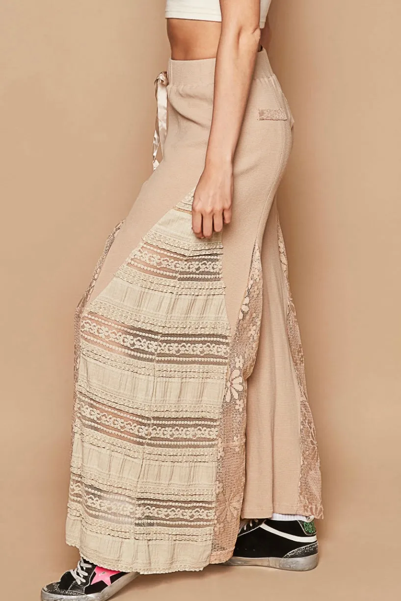 Mykonos Lace Paneled Wide Leg Pants (4 Colors)