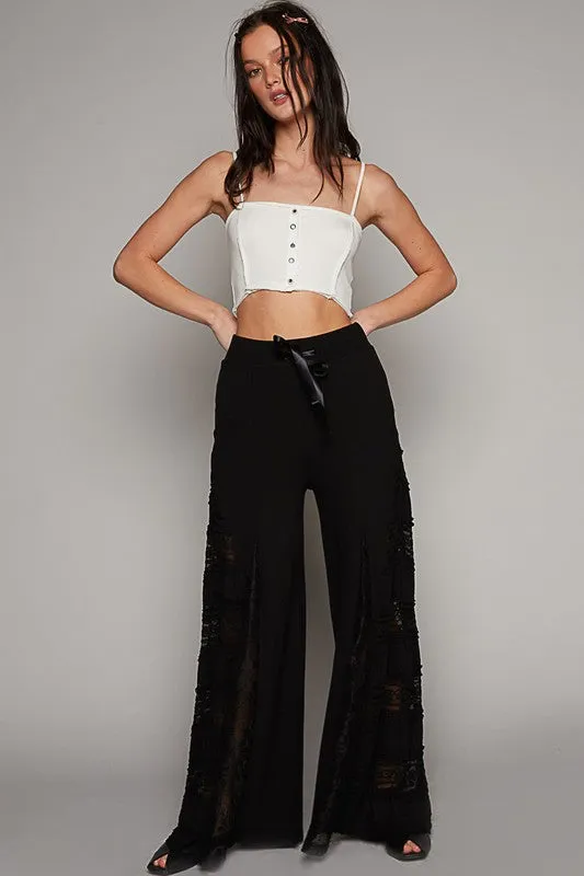 Mykonos Lace Paneled Wide Leg Pants (4 Colors)