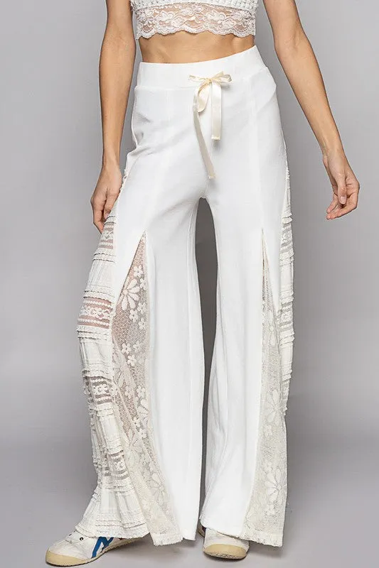 Mykonos Lace Paneled Wide Leg Pants (4 Colors)