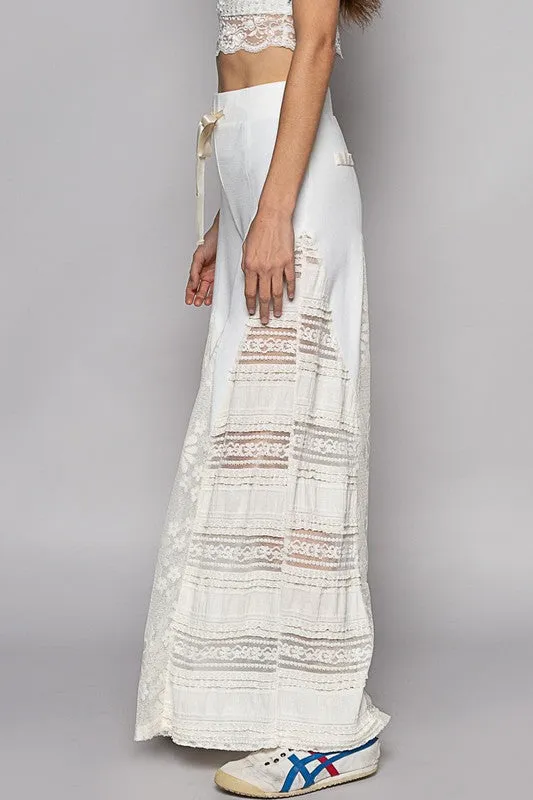 Mykonos Lace Paneled Wide Leg Pants (4 Colors)