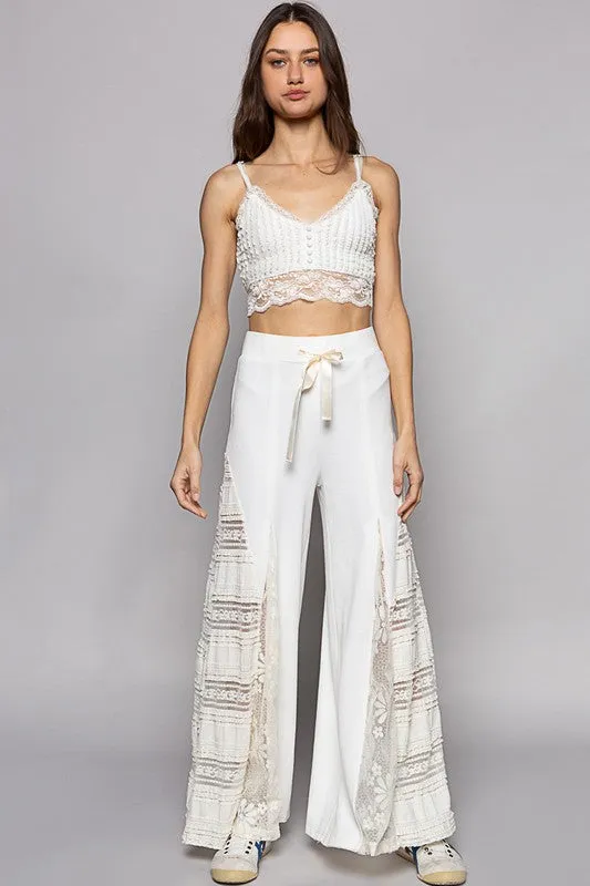 Mykonos Lace Paneled Wide Leg Pants (4 Colors)