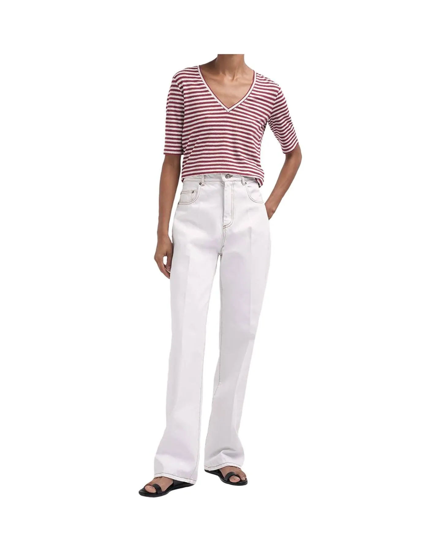 Naro Half Sleeve Striped Tee