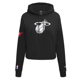 NBA MIAMI HEAT CHEST HEAT CULTURE MEN'S CROPPED PO HOODIE (BLACK)