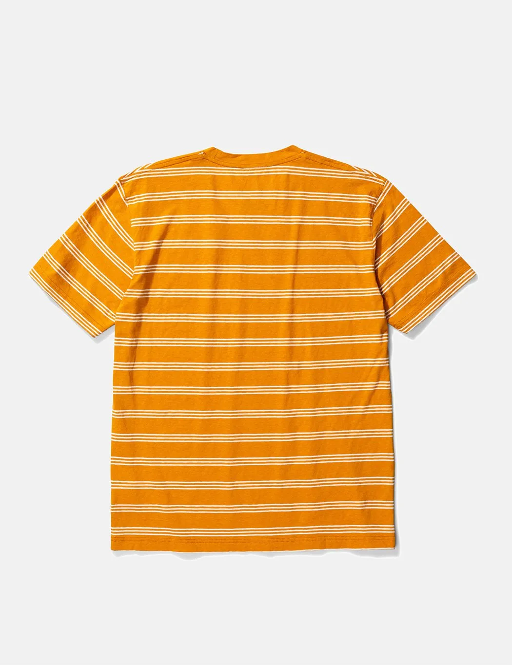 Norse Projects Johannes Cotton Linen Stripe T-Shirt - Cadmium Orange