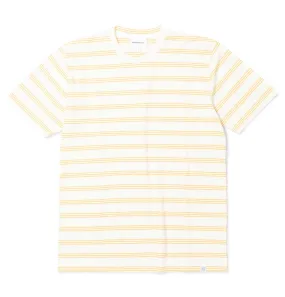 Norse Projects Johannes Cotton Linen Stripe T-Shirt – Sunrise Yellow