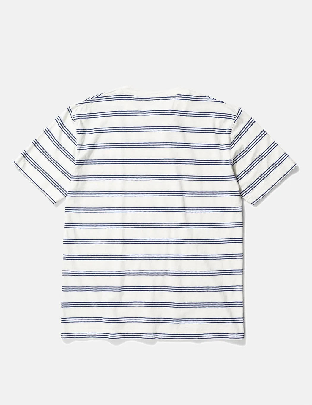 Norse Projects Johannes Cotton Linen Stripe T-Shirt - Twilight Blue