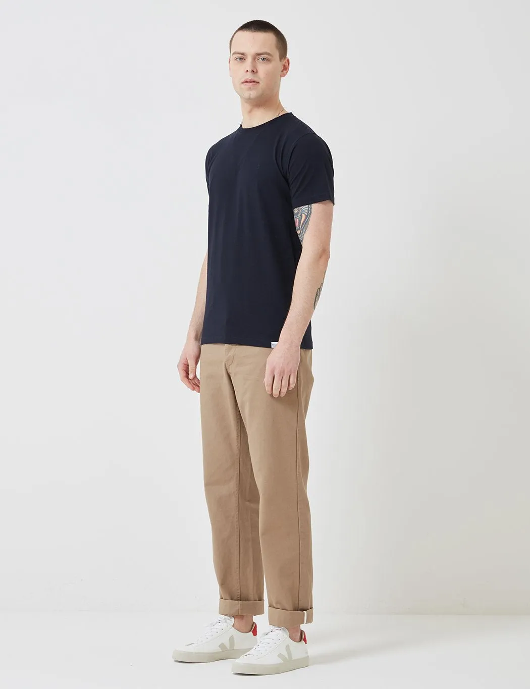 Norse Projects Niels Standard Logo Patch T-Shirt - Dark Navy Blue