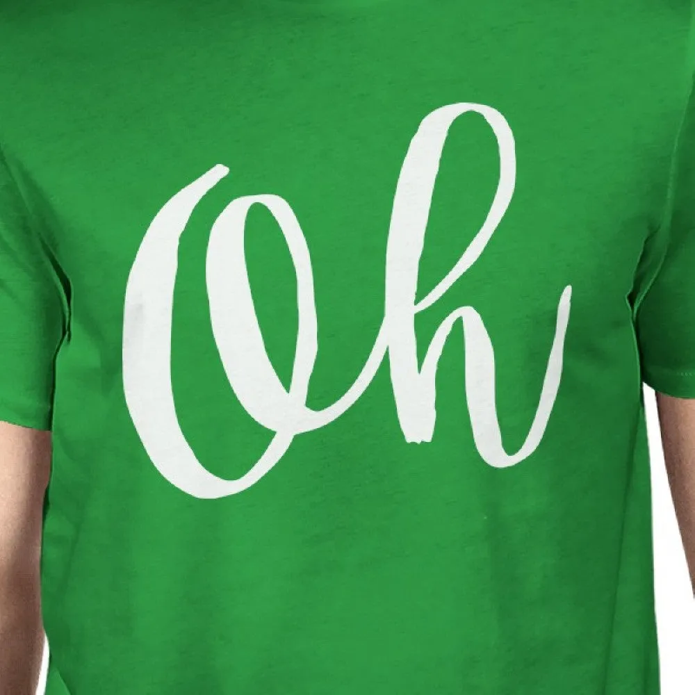 Oh Mans Kelly Green Tee Cute Short Sleeve Typographic T-shirt