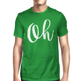 Oh Mans Kelly Green Tee Cute Short Sleeve Typographic T-shirt