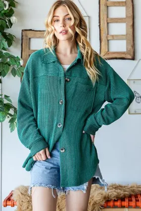 ONLINE EXCLUSIVE Reborn J Striped Button Up Long Sleeve Shacket