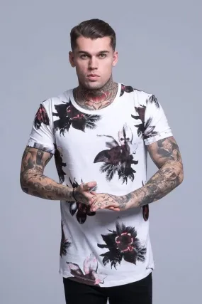 Orchid Print Men's T-Shirt - White