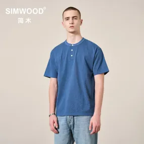 Oversize Henry Collar Retro T-shirts - 100% Cotton - High Quality Tee
