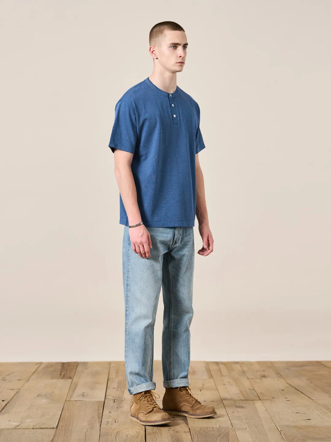 Oversize Henry Collar Retro T-shirts - 100% Cotton - High Quality Tee