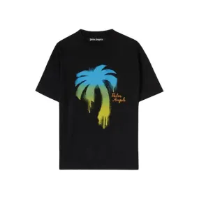 Palm Angels Sprayed Palm Classic T-Shirt Black/Green