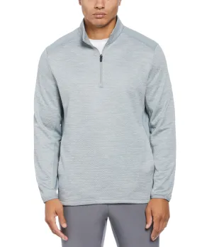 PGA TOUR Mens Two Tone Space Dyed Quarter Zip Sweater Quarry Heather Grey Medium