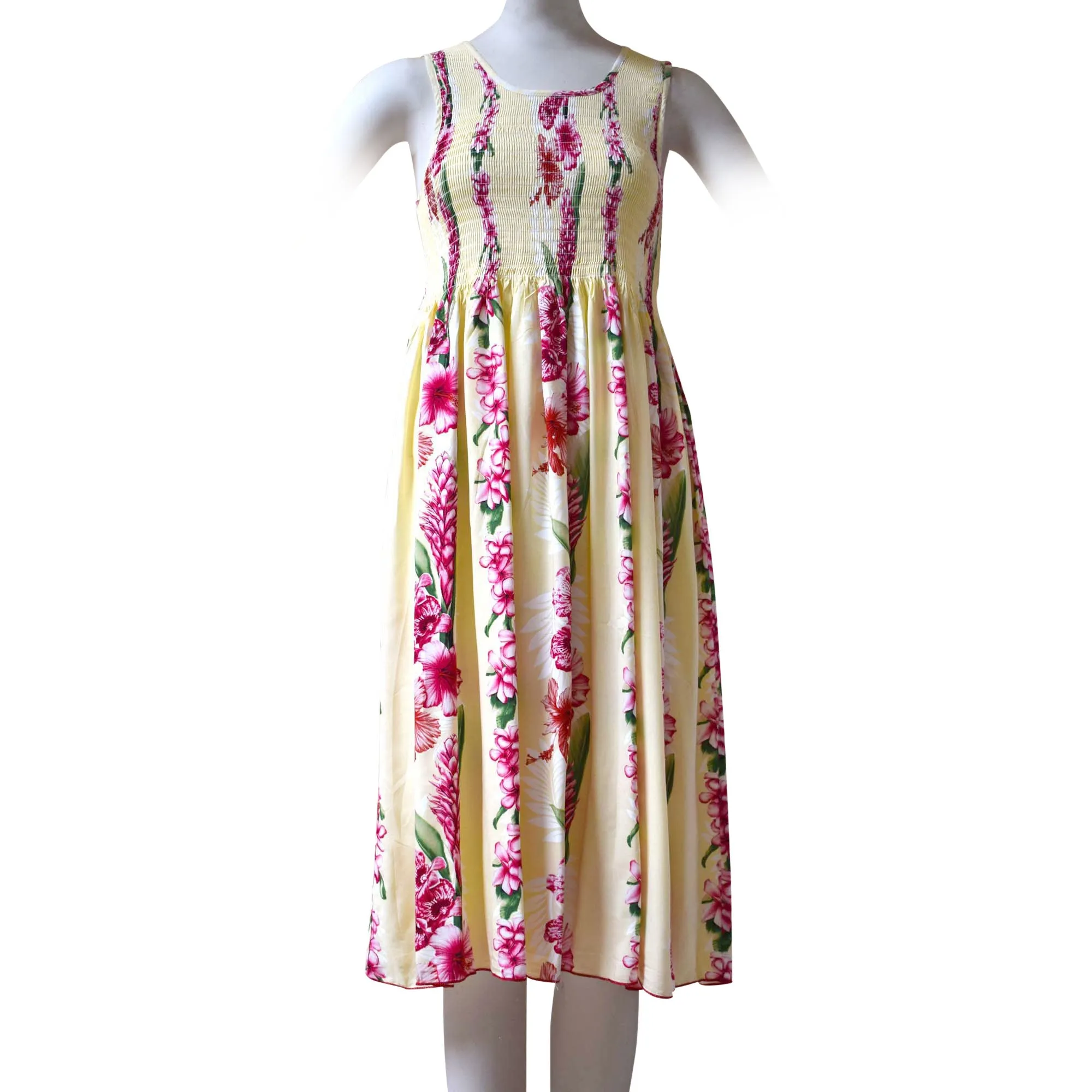 Plumeria Panel Women Short Elastic Tank Dress