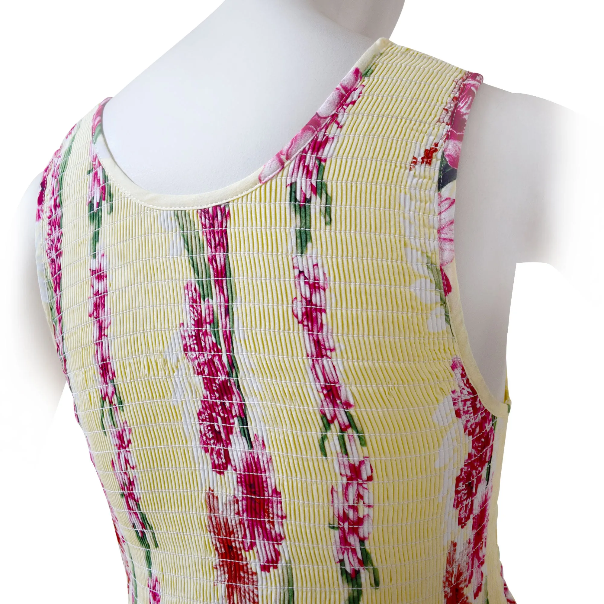 Plumeria Panel Women Short Elastic Tank Dress