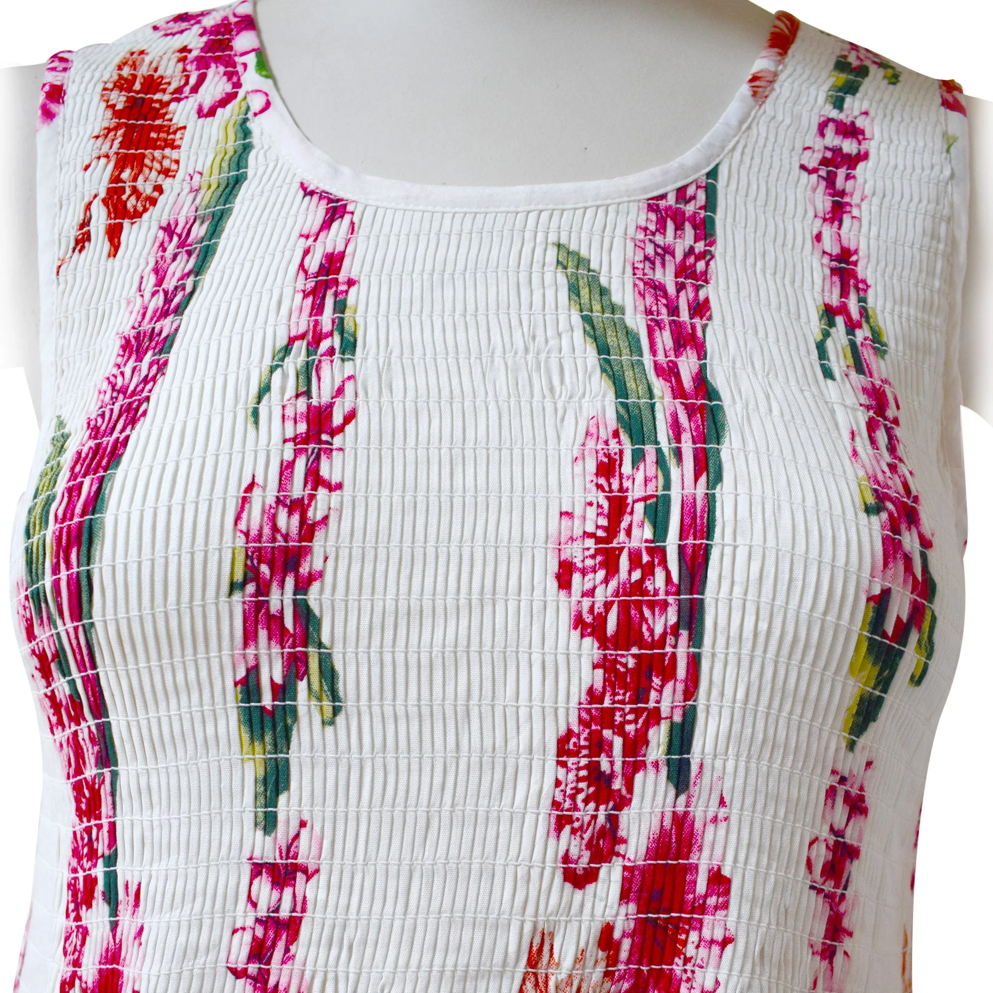 Plumeria Panel Women Short Elastic Tank Dress
