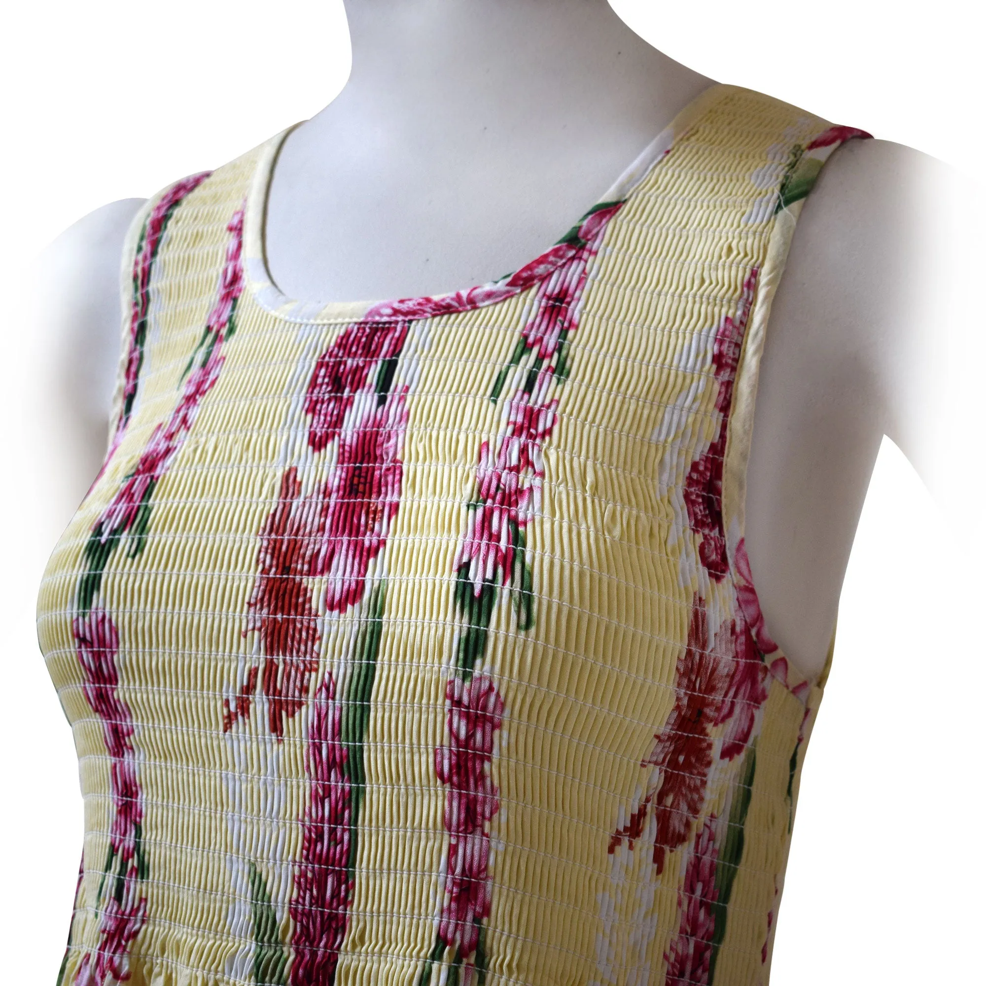 Plumeria Panel Women Short Elastic Tank Dress