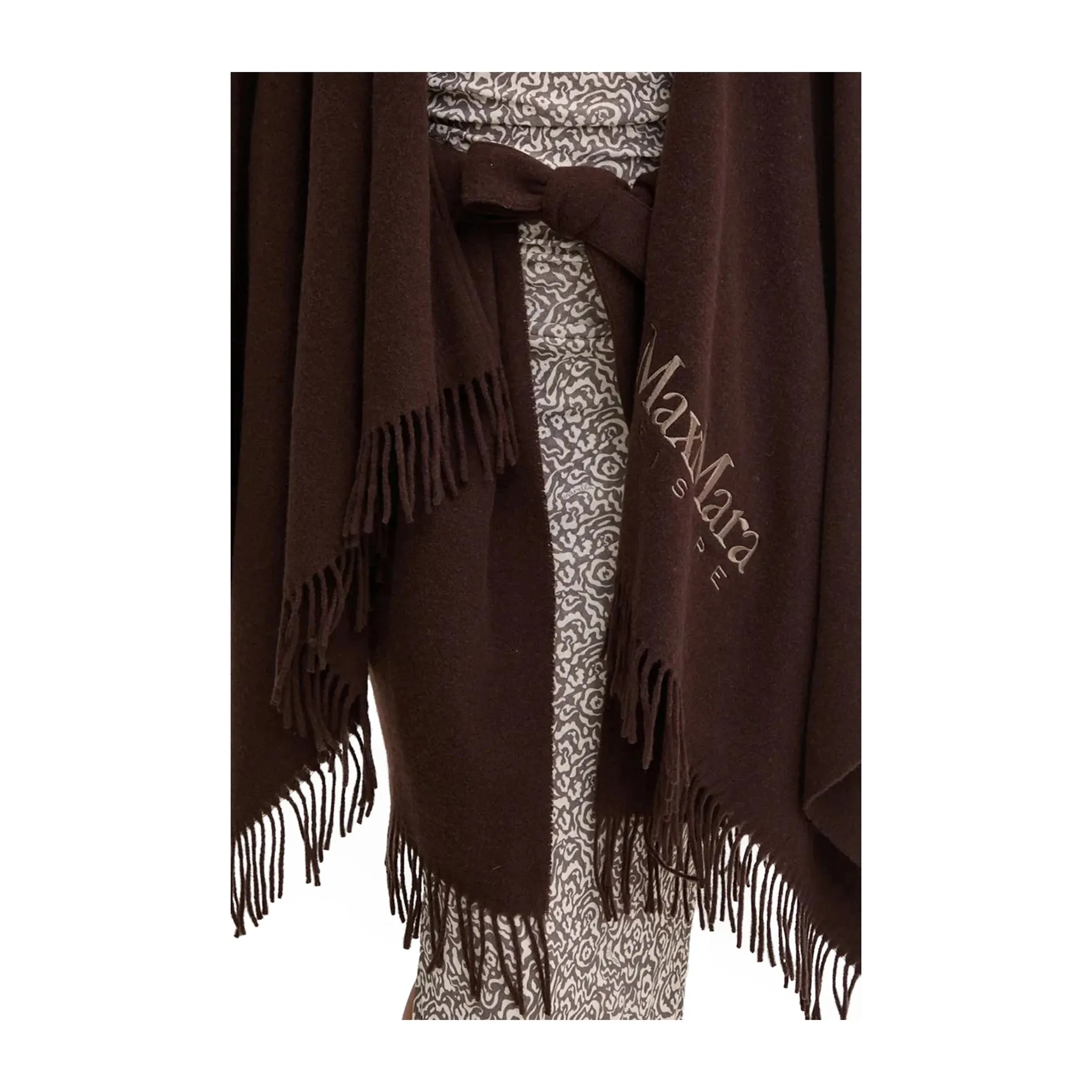 Poncho Donna Marrone ampio con fusciacca
